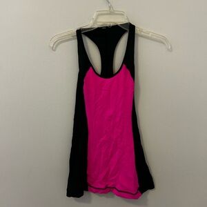 Lululemon Athletica Pink and Black Racerback Tank Top